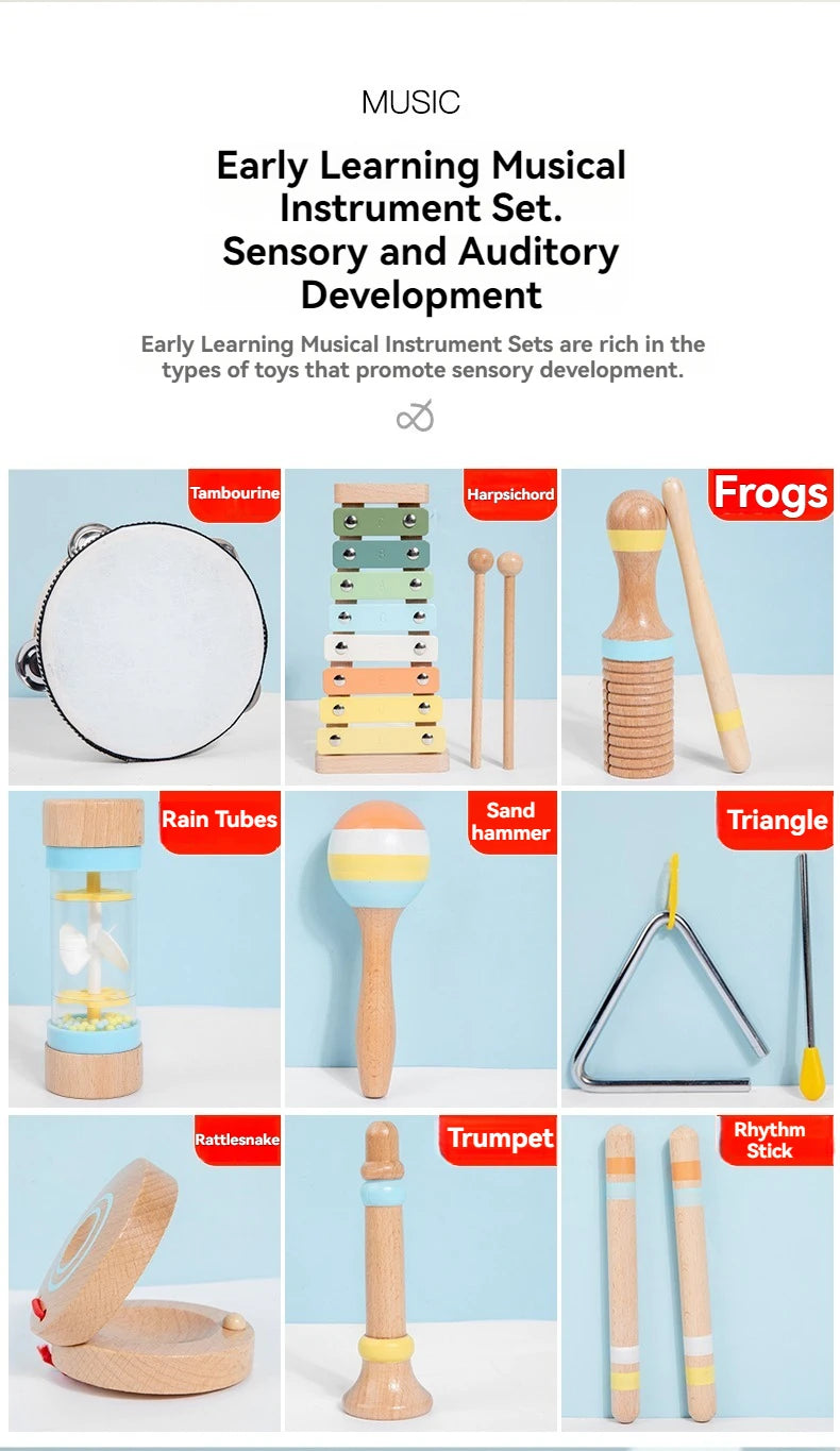 Interactive Musical Toy Wooden Toys Child Percussion Instruments Early Educational Toys Birthday Gifts for Toddlers Girl Boy