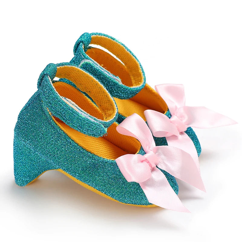Spring and Autumn Girl Baby Anti slip Children's Shoes Girl Baby Beautiful Bow High Heels Girl Baby High Heels