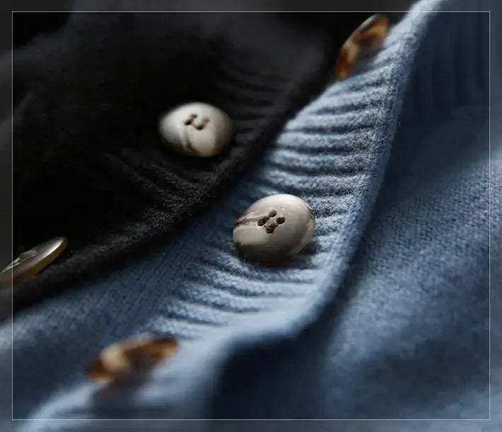 Fashion knit sweater vest College style under three-button solid color crew neck casual all-match pullover sweater for women