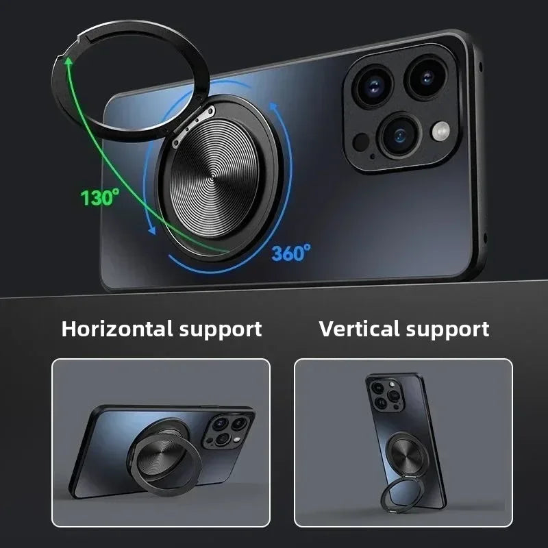 Metal Strong Magnetic Ring Holder Case For MOTO G86 Power G56 G85/75/55/35/15/05 G84/64/54/34/24/14/04S Shockproof Protect Cover