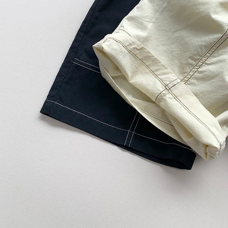 2025 Summer New Children Loose Shorts Baby Solid Casual Pants Boys Girls Cotton Casual Shorts Toddler Middle Pants Kids Clothes