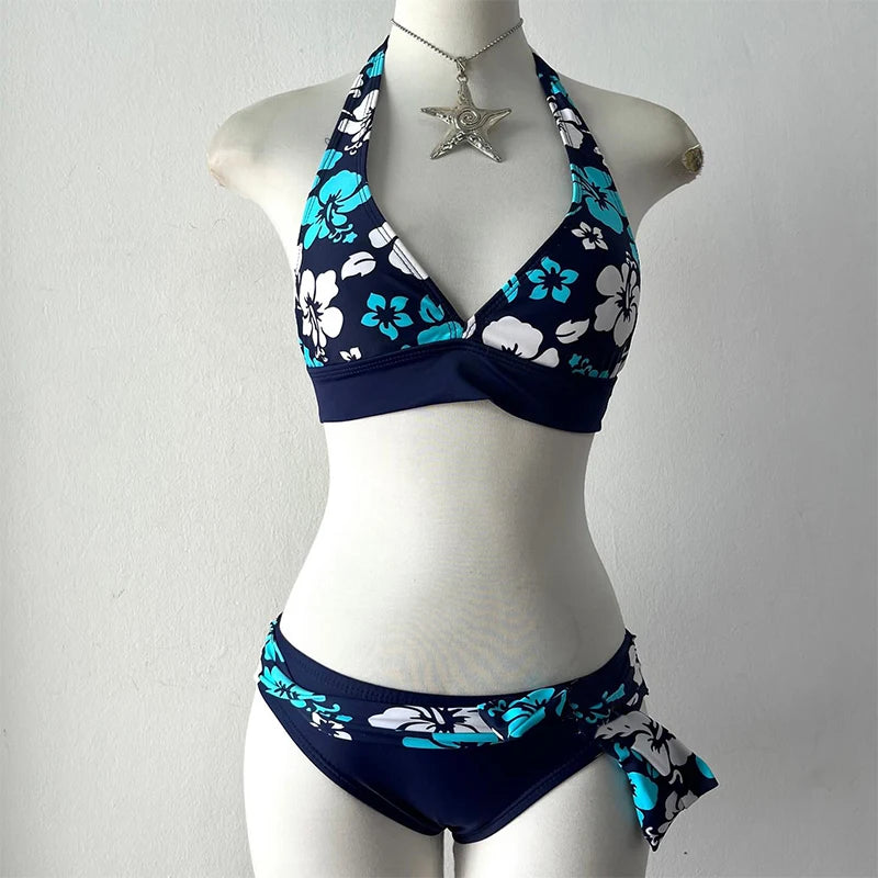 Women's bikini set cute retro casual streetwear Y2K Harajuku aesthetic hip-hop summer sweet polka dot slim Kawaii women's skirt