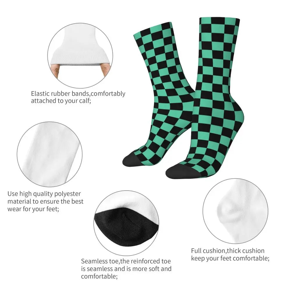 Custom Giyuu Tomioka Demon Slayer Men Women Crew Socks Unisex Kawaii Kimetsu No Yaiba Spring Summer Autumn Winter Dress Socks