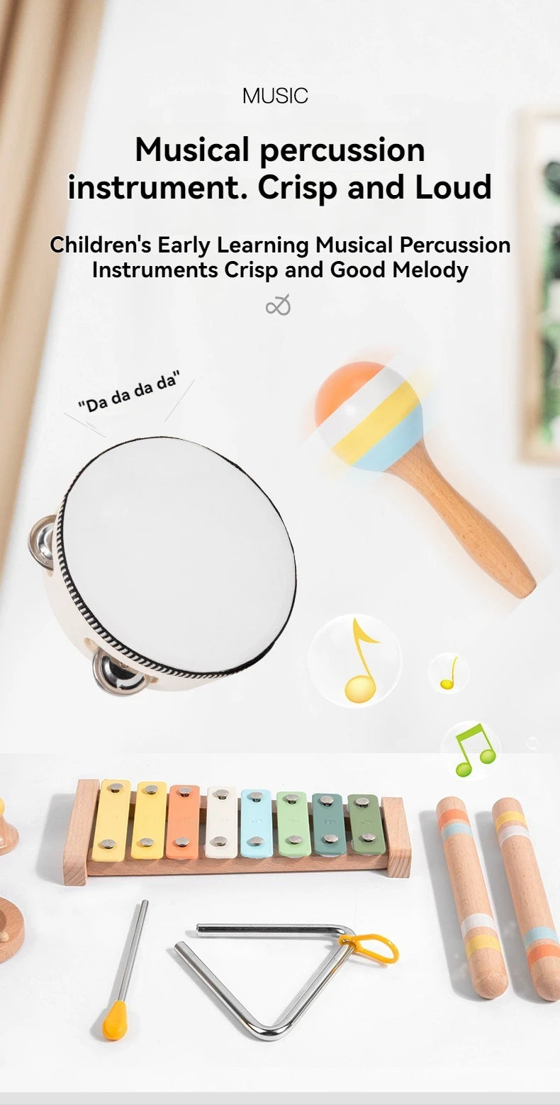 Interactive Musical Toy Wooden Toys Child Percussion Instruments Early Educational Toys Birthday Gifts for Toddlers Girl Boy