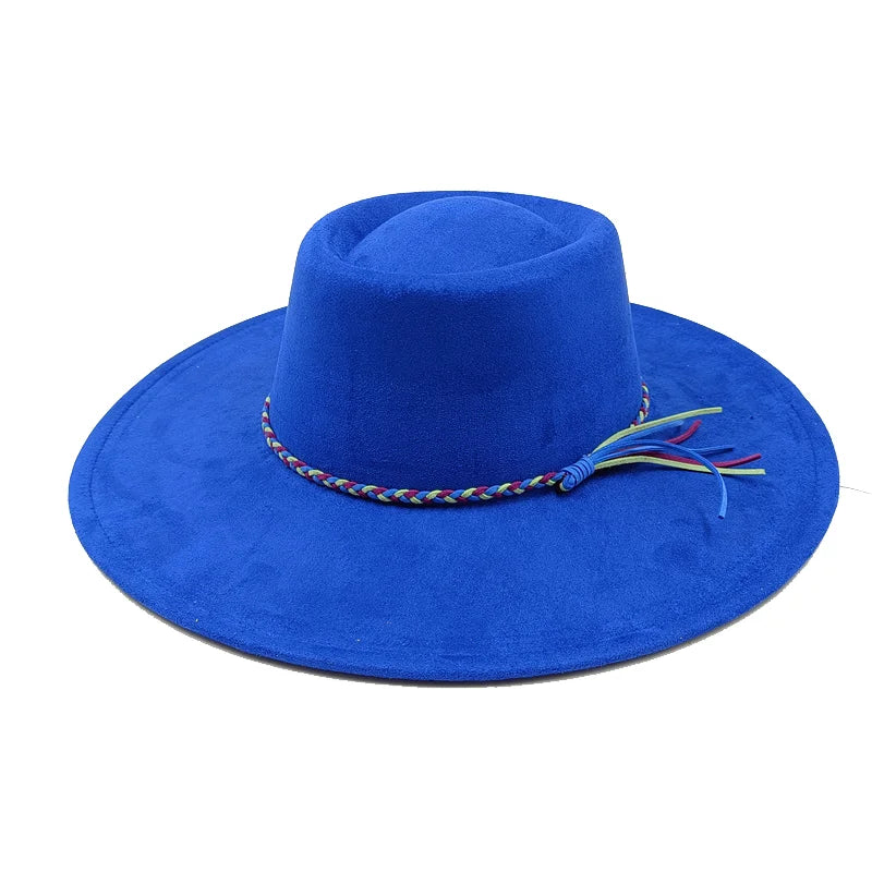 Gorras Para Hombres Three styles Suede Hat Water drop hat 9.5cm Wide Brim Fedora Hat Women's Autumn and Winter Felt Jazz Hat