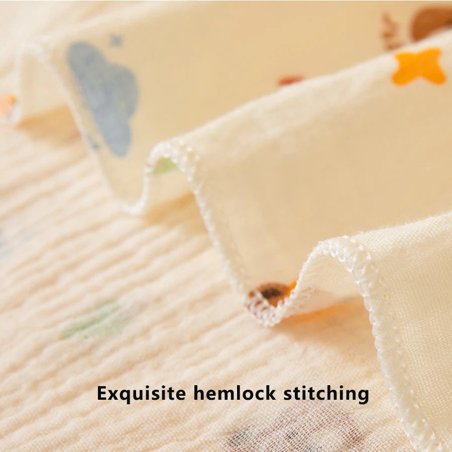 1 Piece of Double-Layered Baby Swaddle Blanket, Soft and Breathable, with Cute Patterns, Multifunctional Newborn Wrap Blanket, Baby Quilt, Baby Swaddle Sheet, Suitable for All Seasons