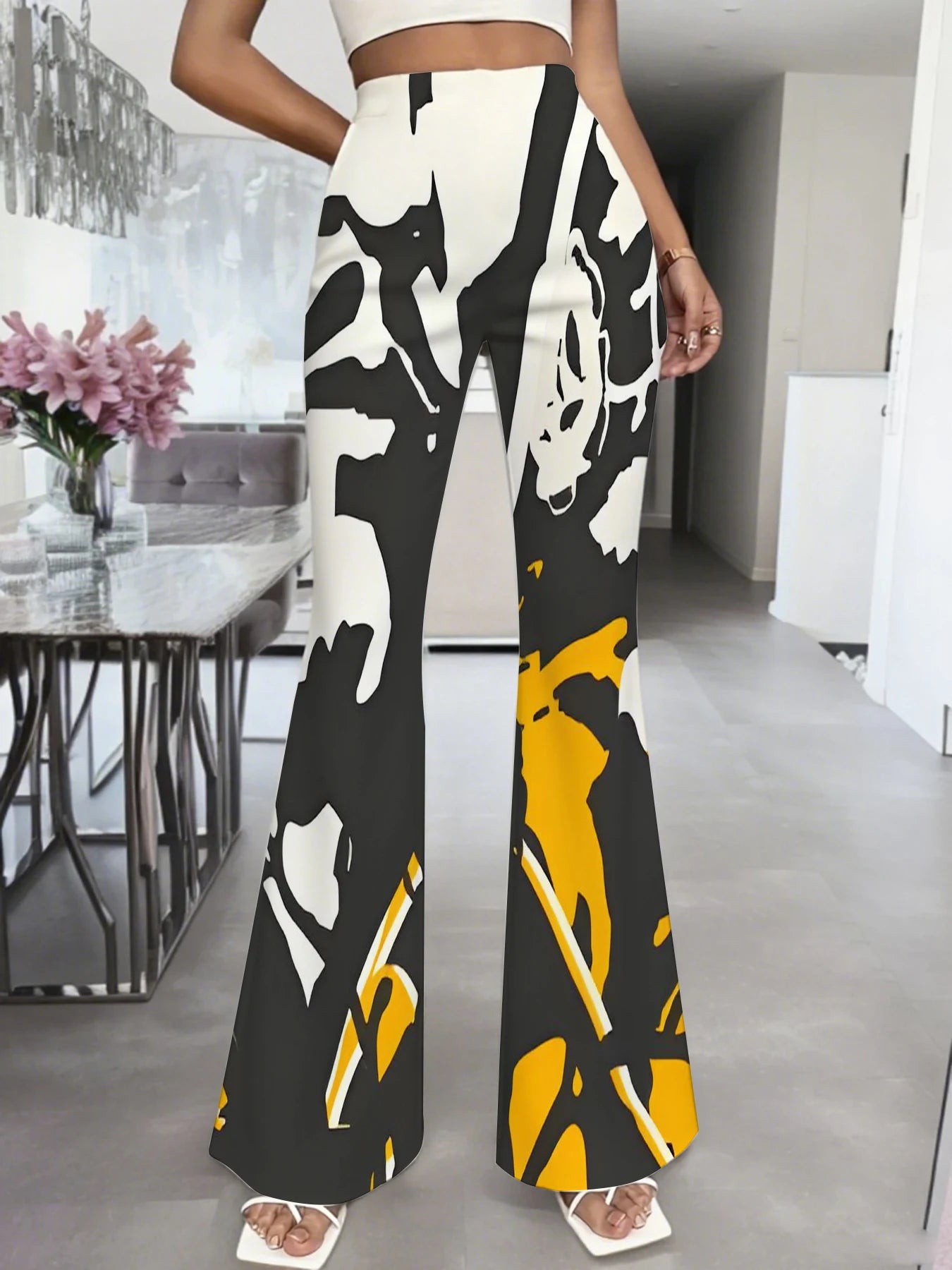 Flared Pants for Leg Shaping Commute Suitable Casual Trousers for Women Enhance Silhouette Comfortable Streetwear