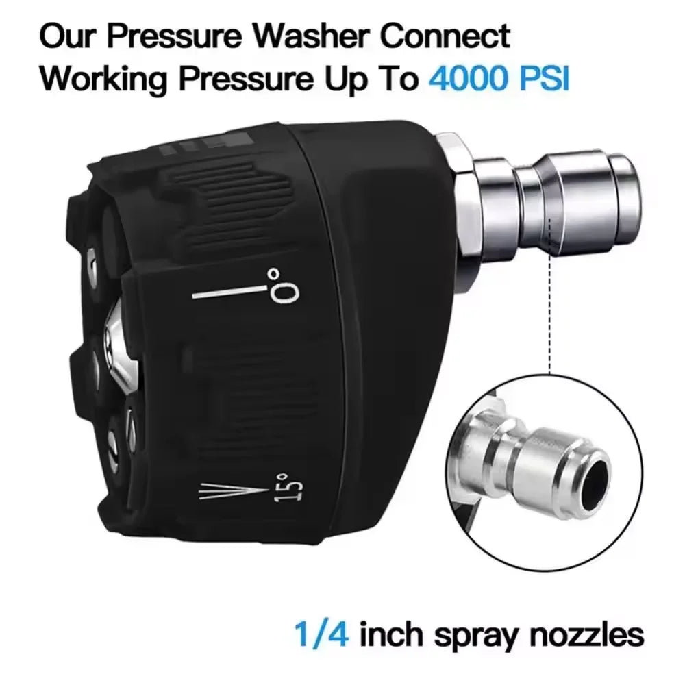 High Pressure Car Wash Nozzle 6 in 1 Multifunctional 14 Inch Design Suitable for 1/4 Inch Pressure Washer Machines