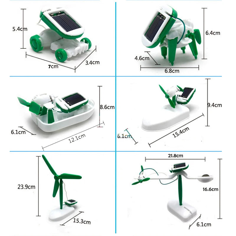 New Toys DIY 6 IN 1 Solar Powered Diy Robotic Kit  Educational   Electric Car Boys Gift  Toy for Kids  Educational Toys