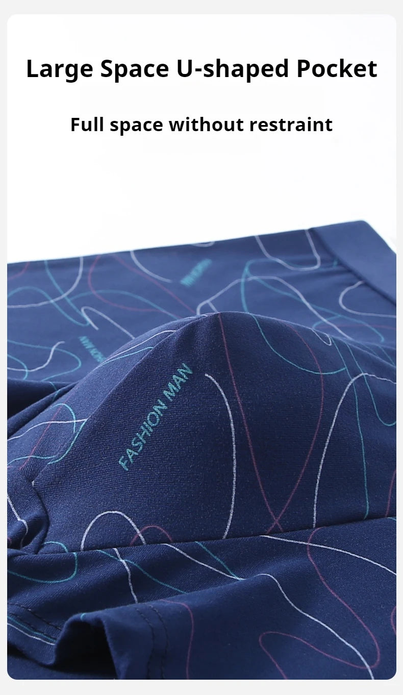 8Pcs Men Underwear Men BoxerShorts Men Printed Panties Soft Comfortable Men Underpants Man Sexy Breathable Fashion Sports Boxers