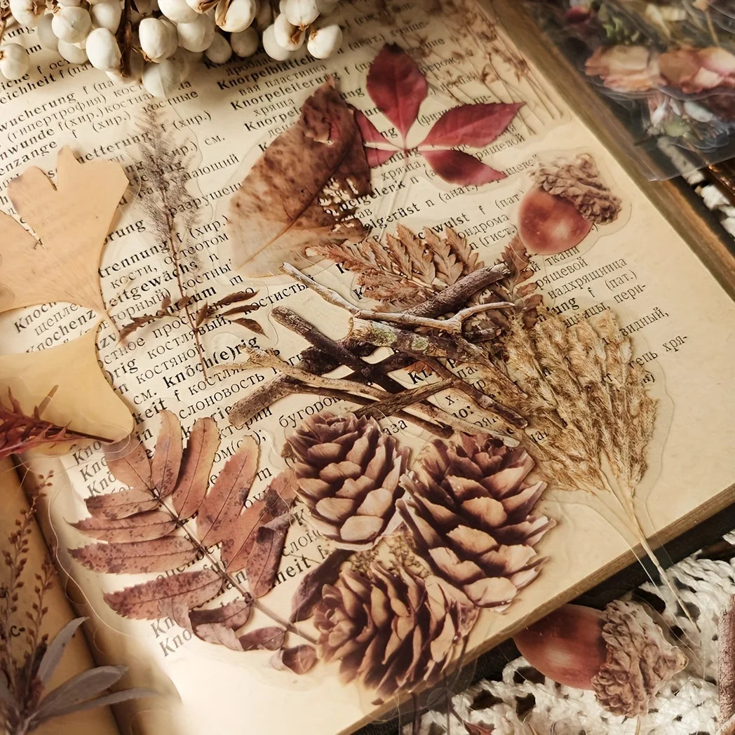 40 pcs Rose Plant PET Stickers Flowers And Leaf Scrapbook Deco Sticker Label Diary stationery Junk Journal Planner Materials