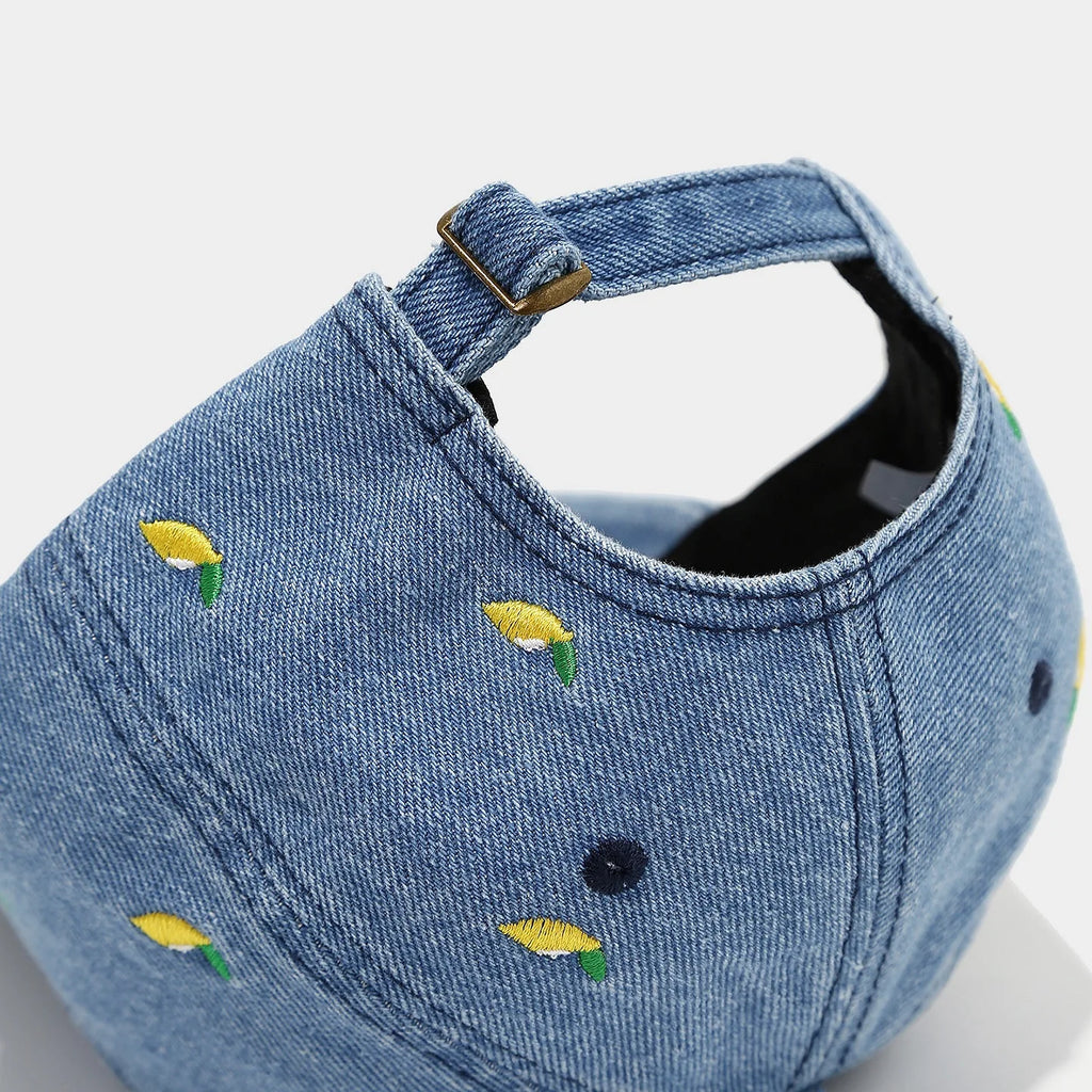 Lemon Summer Blue Denim Baseball Caps for Men Luxury Brand Women Hat Street Trucker Cap Outdoor Golf Hats Gorras Para Hombres