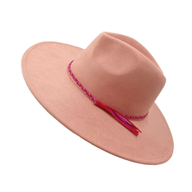 Gorras Para Hombres Three styles Suede Hat Water drop hat 9.5cm Wide Brim Fedora Hat Women's Autumn and Winter Felt Jazz Hat