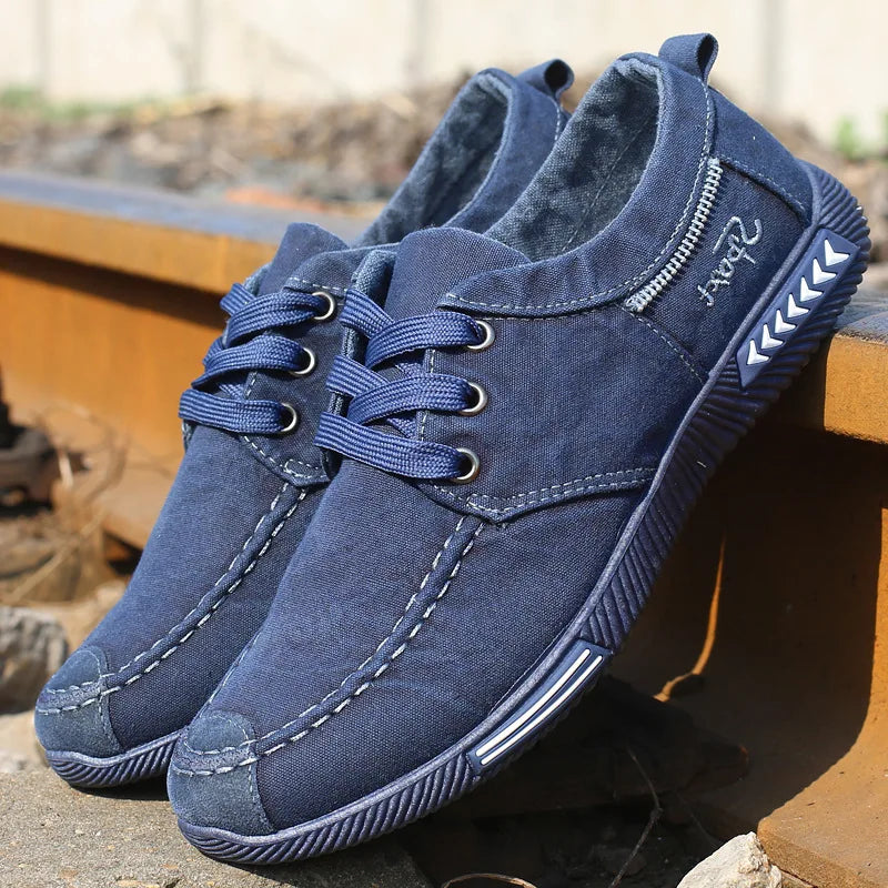 Denim Men Shoes Flat Walking Sneakers Fashion Male Canvas Shoes 2025 New Comfortable Casual Shoes for Men Brand Tenis Hombres