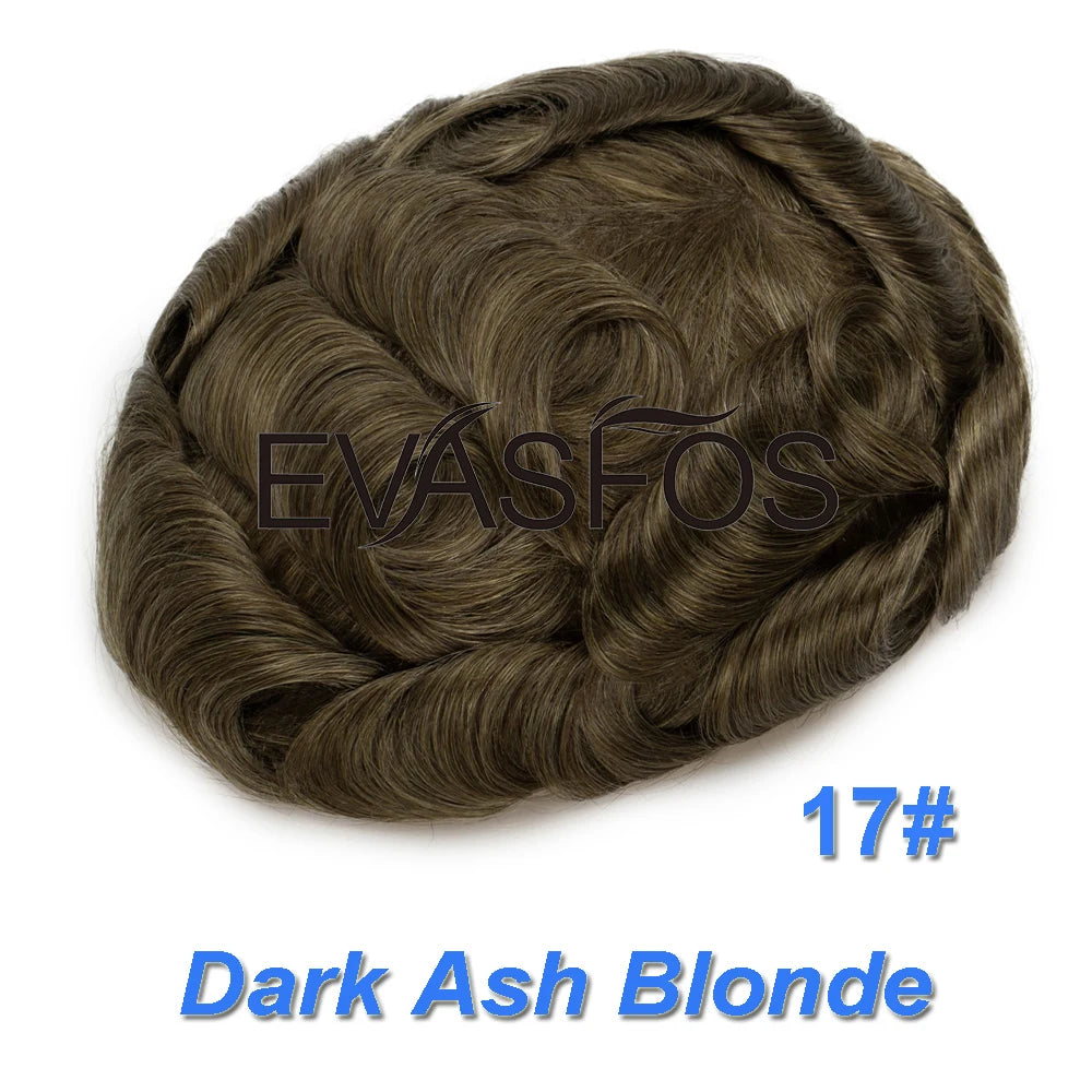 Invisible Knots Men Capillary Prosthesis Wig For Men 0.03mm Ultra Thin Skin Hair Replacement Men Toupee Natural Hair System Men