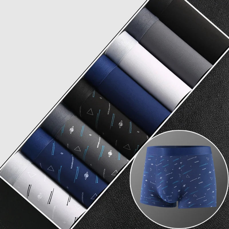 8Pcs Men Underwear Men BoxerShorts Men Printed Panties Soft Comfortable Men Underpants Man Sexy Breathable Fashion Sports Boxers