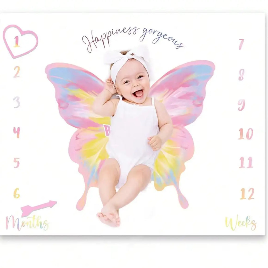 Ylsteed Newborn Milestone Blankets Baby Monthly Growth Souvenirs Infant Photo Shooting Background Blanket Match Wood Dics Card
