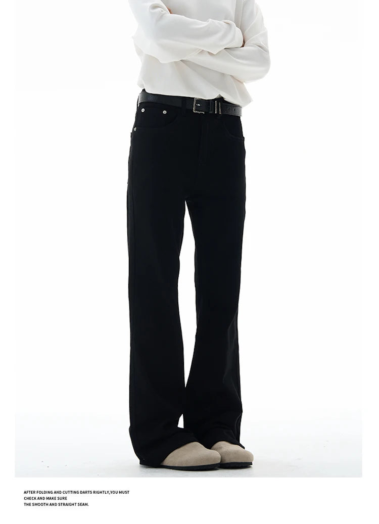 Men's Flared Pants Solid Stretch New Slim Wide Legs Fashion Trousers Hip Hop Casual Hippie Pants Male Streetwear