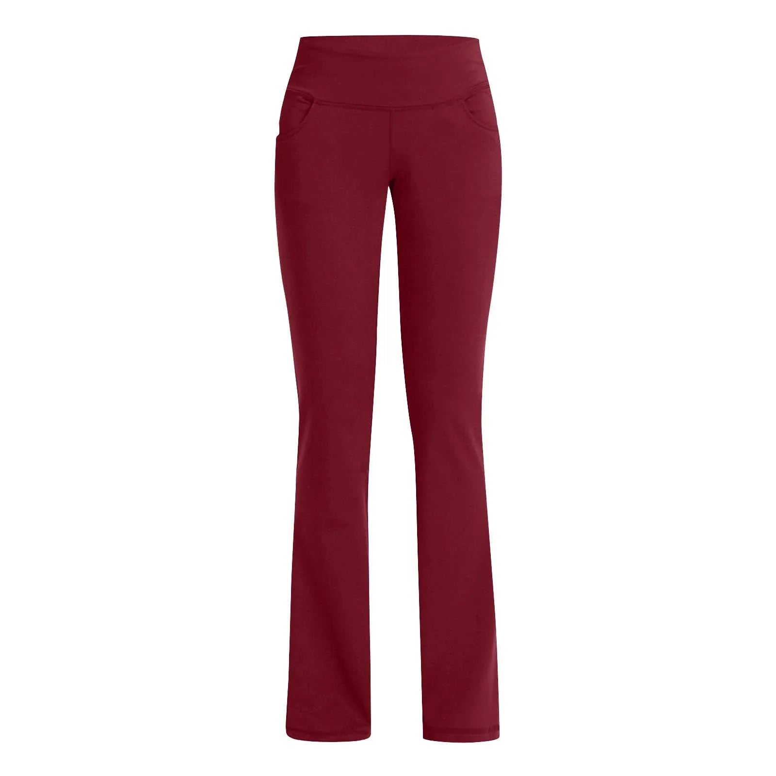Flared Leggings Basic Yoga Pants With Pockets Women High Waist Breathable Comfortable Pants Gym Sports Slim Flared Tight Pants