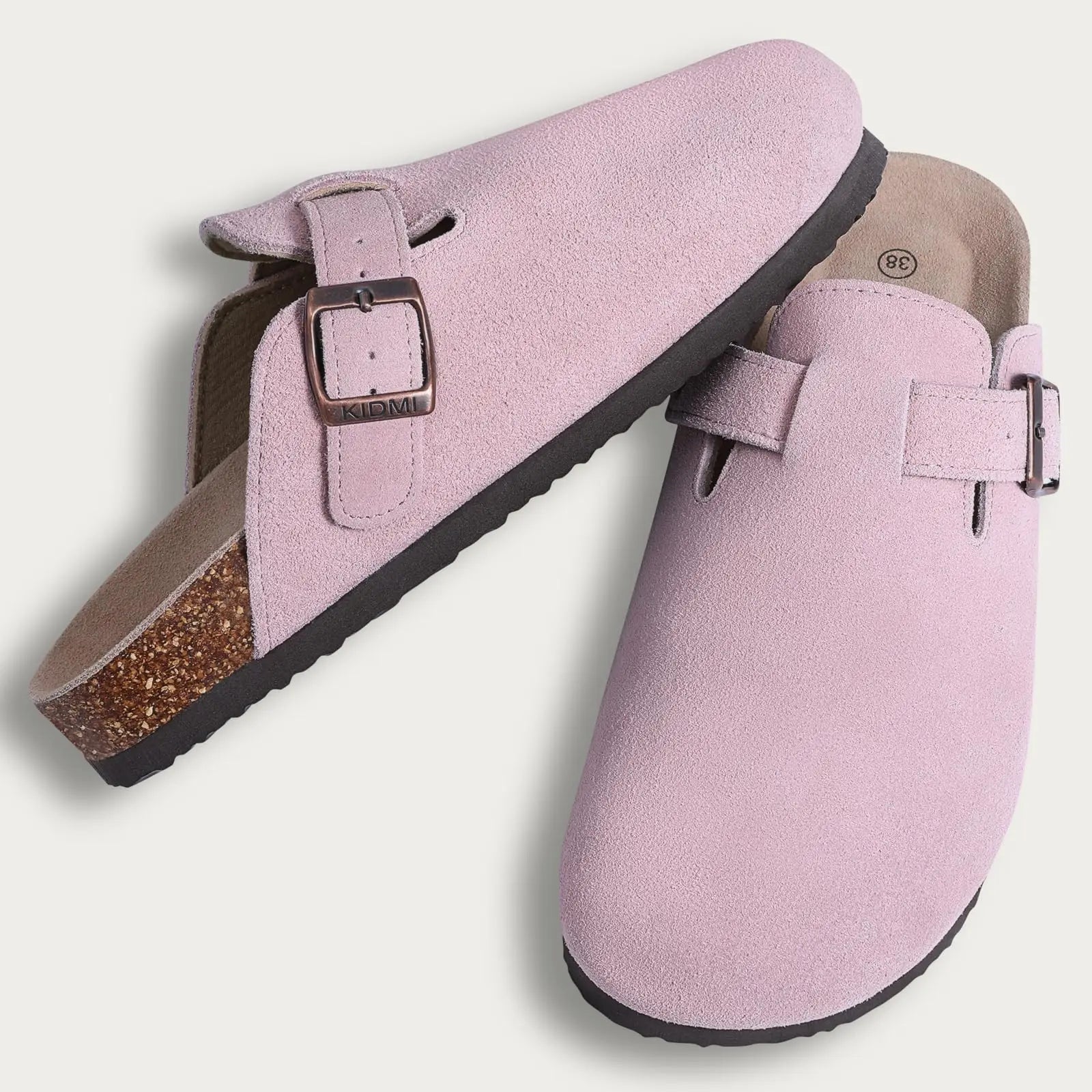 Shevalues Men Clogs Slippers Cow Suede Clogs For Men Leather Mules Men Fashion Beach Shoes Men Outdoor Classic Cork Sandals Men