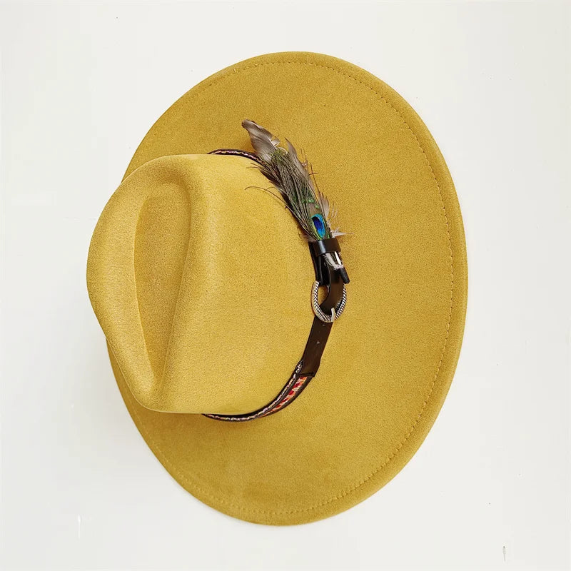 Hot sale suede fedora hat for men and women 56-58cm adult size suede jazz hat classic church fedora women's gorras para hombres