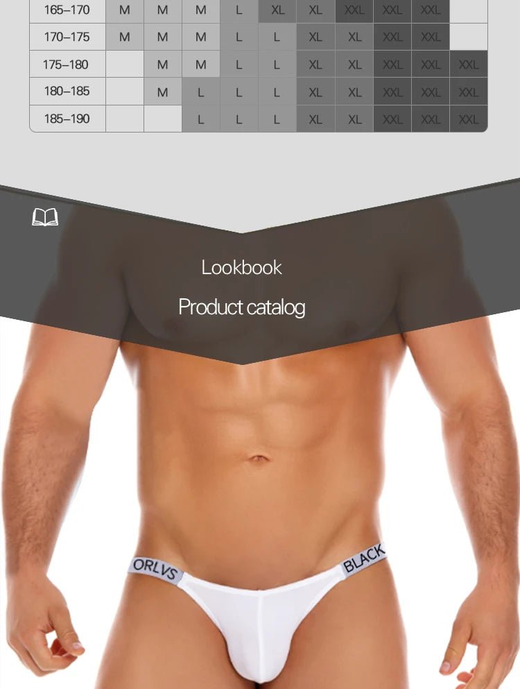 ORLVS Sexy Men Underwear Men Jockstrap Men Briefs Gay Penis Pouch Breathable Mens Bikini Underwear Tanga Thongs Men Jockstrap