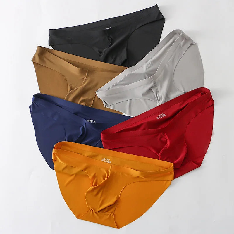 Ice Silk Sexy men underwear briefs sissy cuecas convex gun Egg Separation calcinha Quick Dry Youth Panties ropa interior hombres