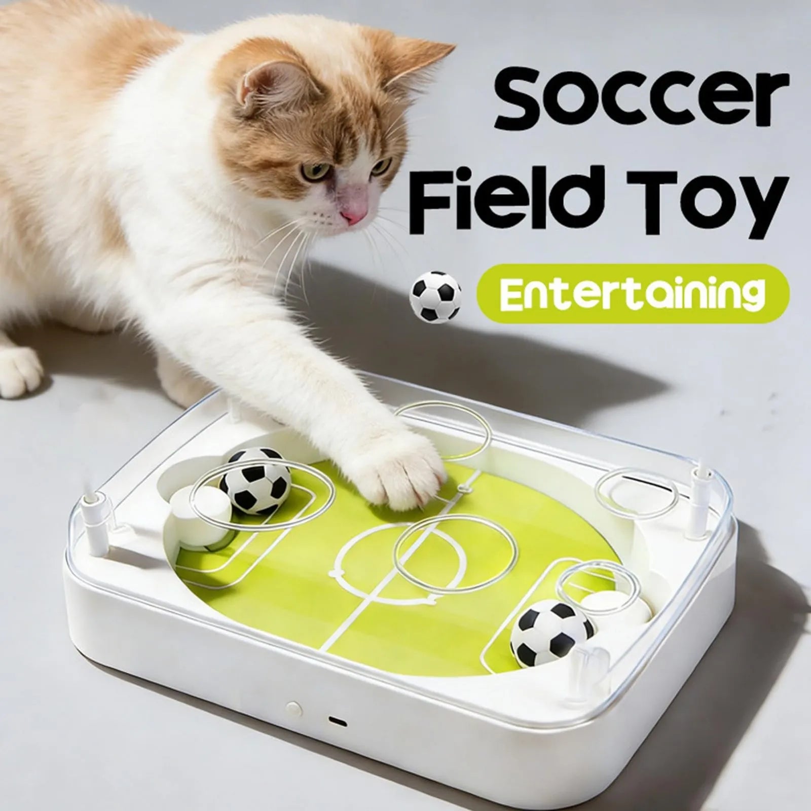 2026 New Electric Interactive Soccer Toy, 3 Inch Toy With Catnip Infused Core, Stimulating Play, Toys With Build, Indoor Toys