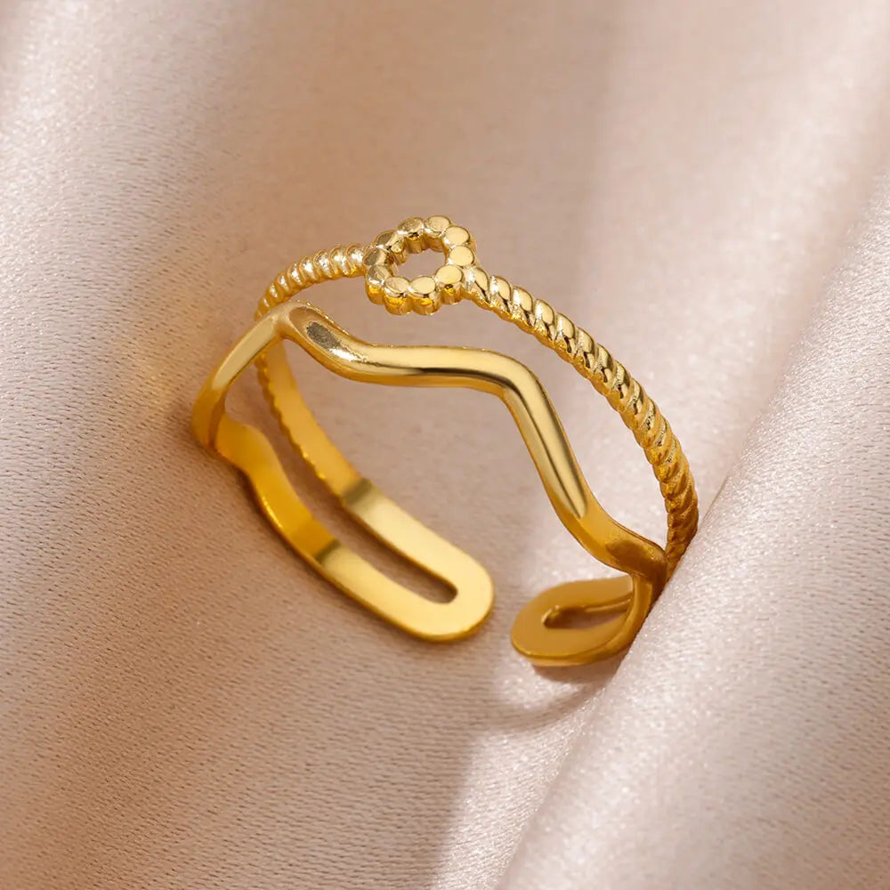 Snake Rings for Women Men Waterproof Stainless Steel Ring Gothic Gold Color Couple hombres Aesthetic Jewelry anillos mujer