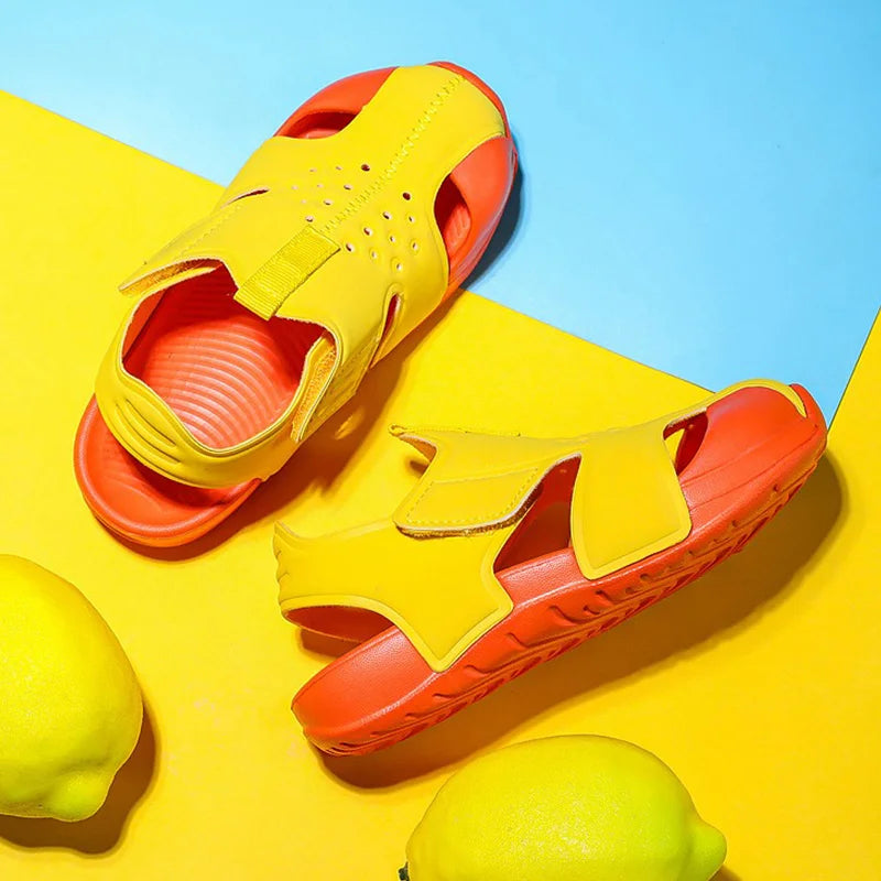 Classic Baby Boys Sandals Summer Kids Girls Beach Sandals Breathable Candy Color Sport Sandals for Toddler Baby Shoes Size 22-33
