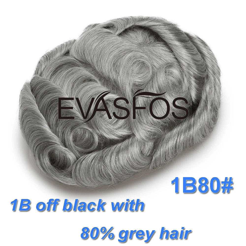 Invisible Knots Men Capillary Prosthesis Wig For Men 0.03mm Ultra Thin Skin Hair Replacement Men Toupee Natural Hair System Men