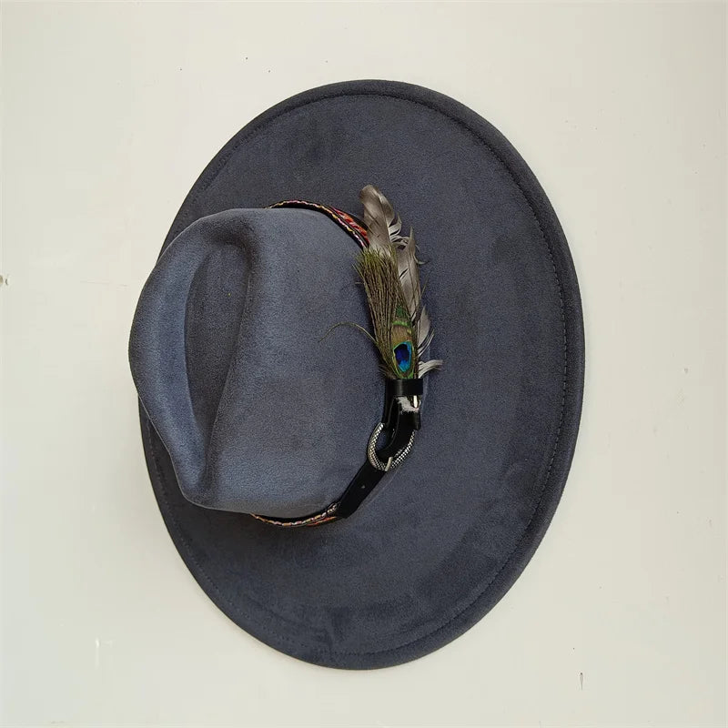 Hot sale suede fedora hat for men and women 56-58cm adult size suede jazz hat classic church fedora women's gorras para hombres