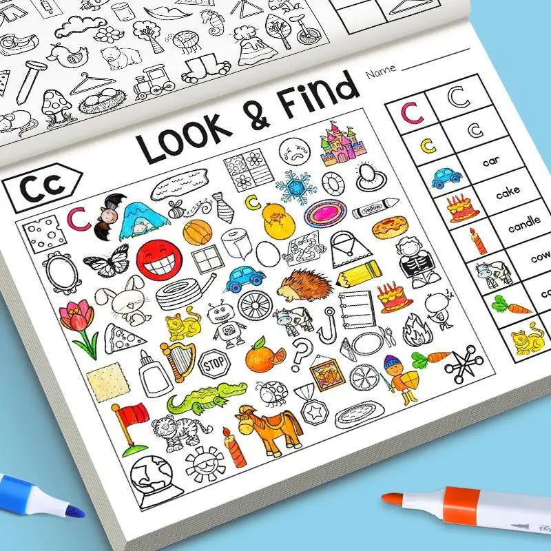 1 Set Interactive Educational Toys Look & Find Visual Puzzle Book For Kids With Color And Shape Search Activities