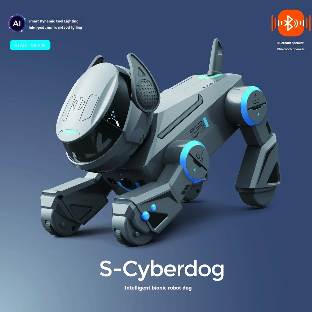 AI intelligent robot dog, interactive toys for children over 6 years old, gesture touch remote control Bluetooth speaker.