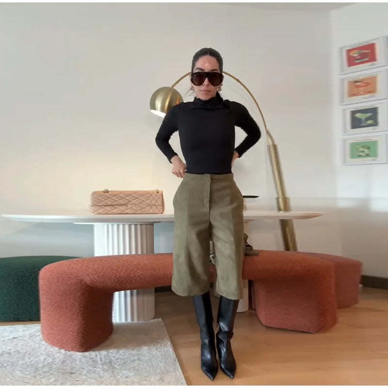 Fashion Coat Short Pant Women Set Casual Loose Lapel  Button Long Sleeve Female Jacket Suit 2025 Autumn High Street Lady Sets