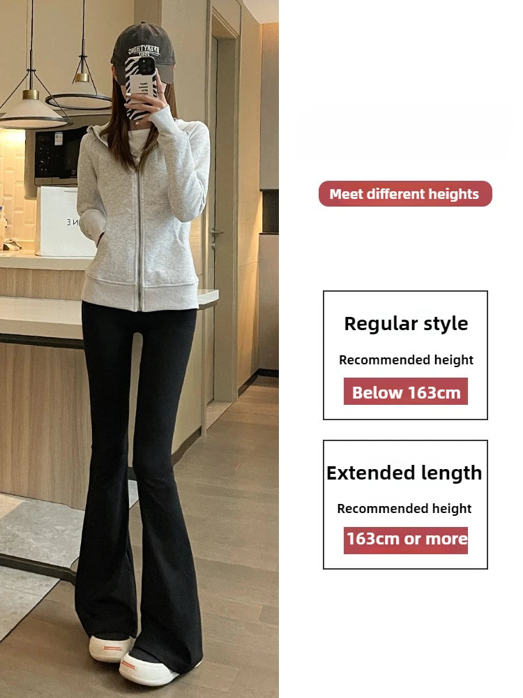 Shark Flared Pants for Women High Waist Skinny Black Casual Spring Autumn 2025 Dance Yoga Micro-Pull