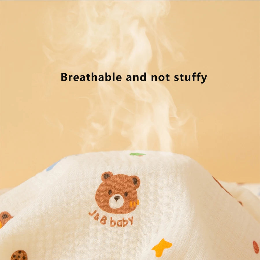 1 Piece of Double-Layered Baby Swaddle Blanket, Soft and Breathable, with Cute Patterns, Multifunctional Newborn Wrap Blanket, Baby Quilt, Baby Swaddle Sheet, Suitable for All Seasons