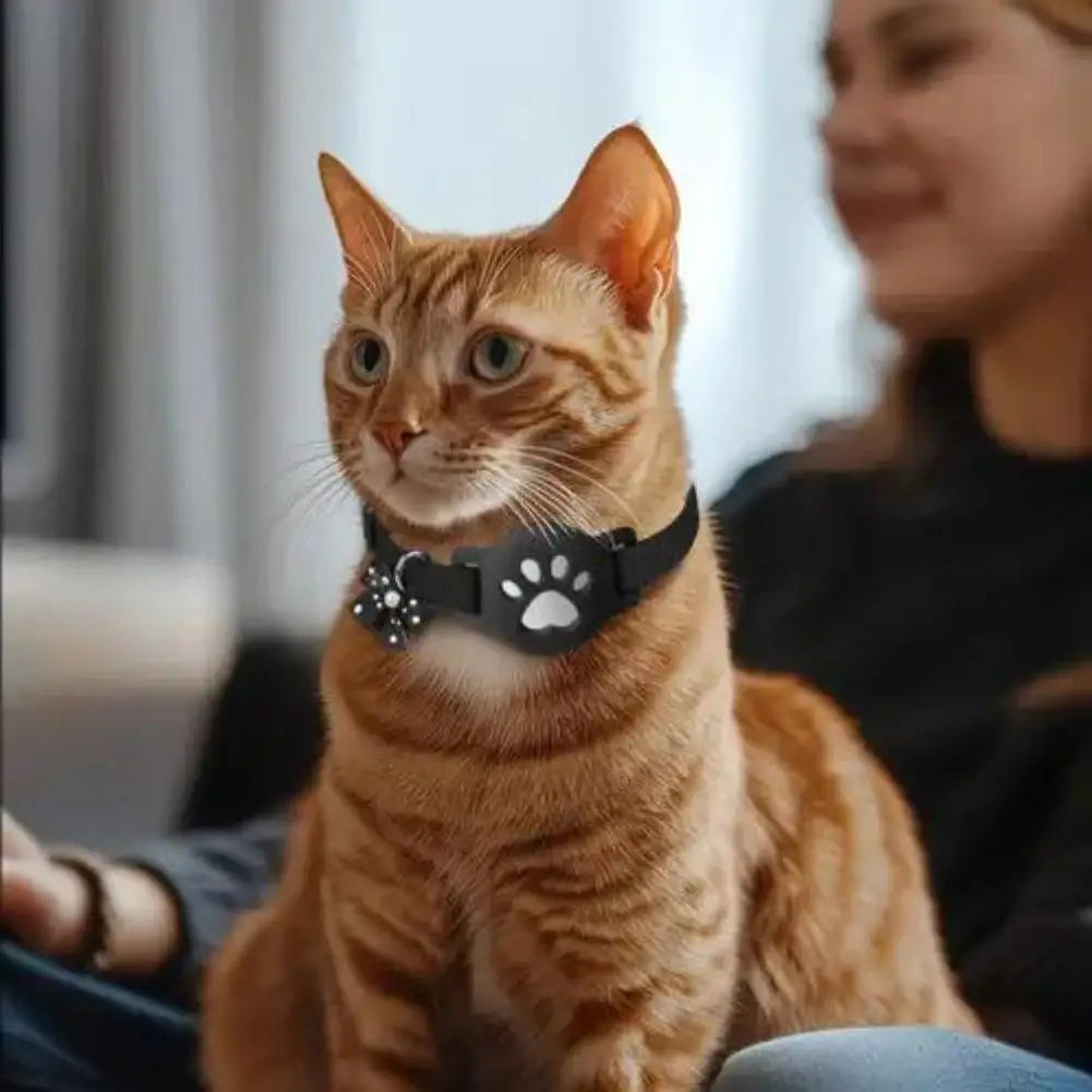 Pet Reflective Collar Locator Cat Dog IOS Android Air Tag Holder Waterproof Adjustable GPS Tracker Necklace Pet Supplies NEW