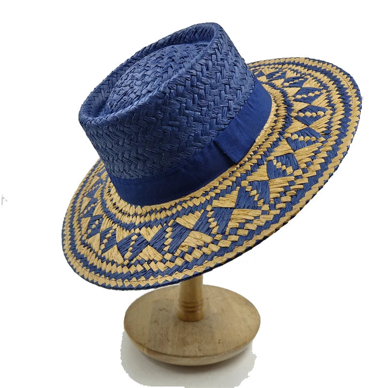 Straw hat women breathable sun hat fashion hollow retro straw hat hand-woven summer travel straw hat gorras para hombres