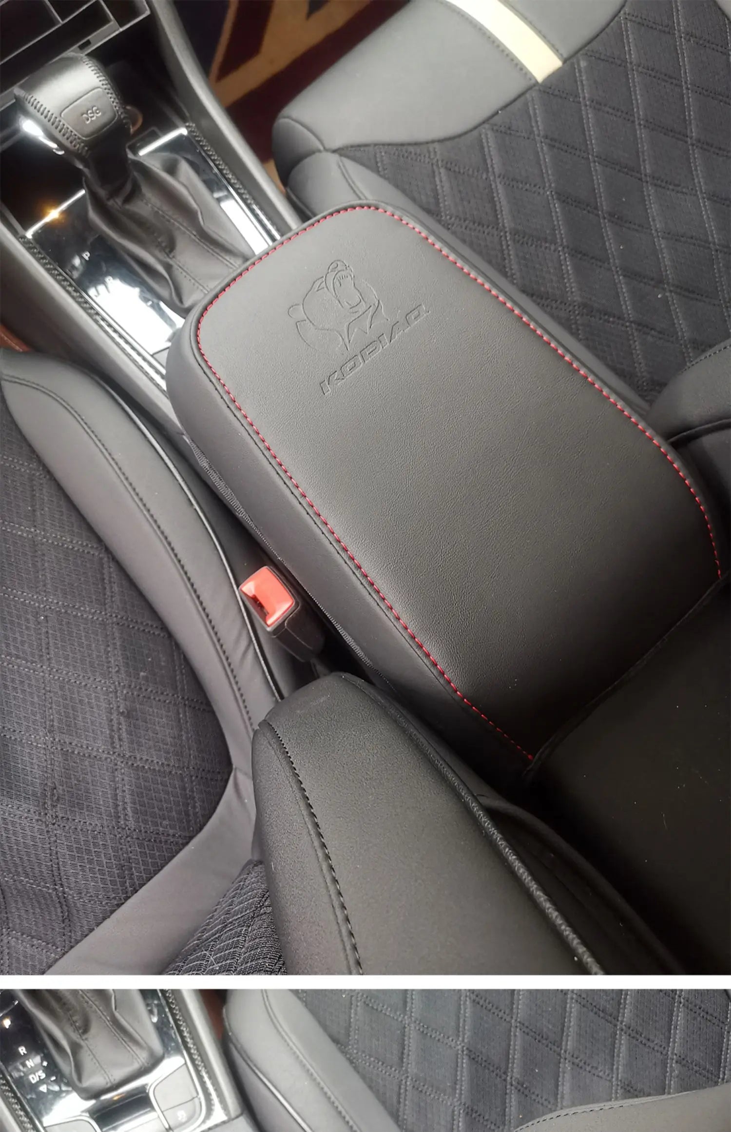 Car Accessories For Skoda Kodiaq 2017-2024 Car Center Console Arm Rest Protection Cushion Armrests Storage Box Cover Pad