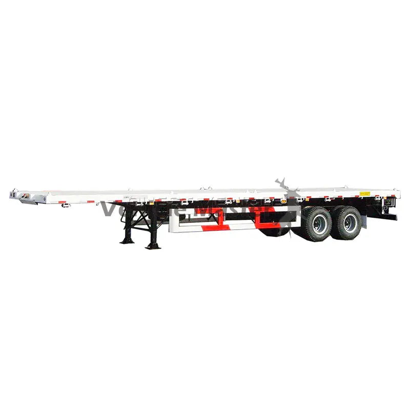 JKG 3 Axle 40ton Flatbed Trailer Flat Deck Flat Bed Semi Trailer 20/40Ft Container Chassis Flat Top Trailer