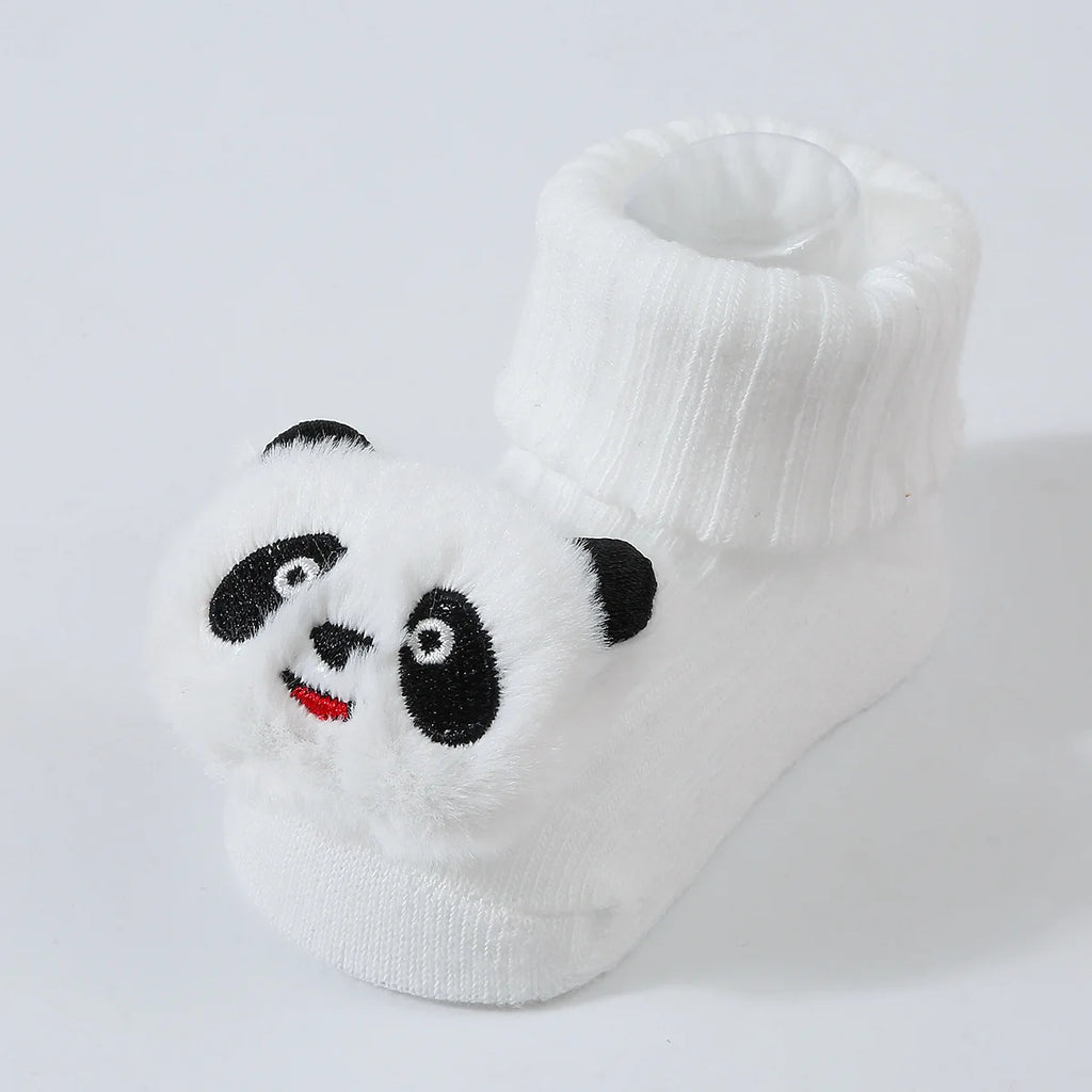 Cute Cartoon Doll Newborn Socks Spring New Baby Soft Solid Prewalker Knitted Sock For Girls Boys Infant Knitting Floor Socks