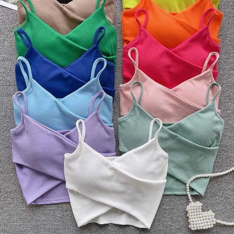  Irregular Casual Sport Camisole Women Strap Design Solid Fashion 2023 Y2K Elegant Ladies Chic Slim Tank Tops