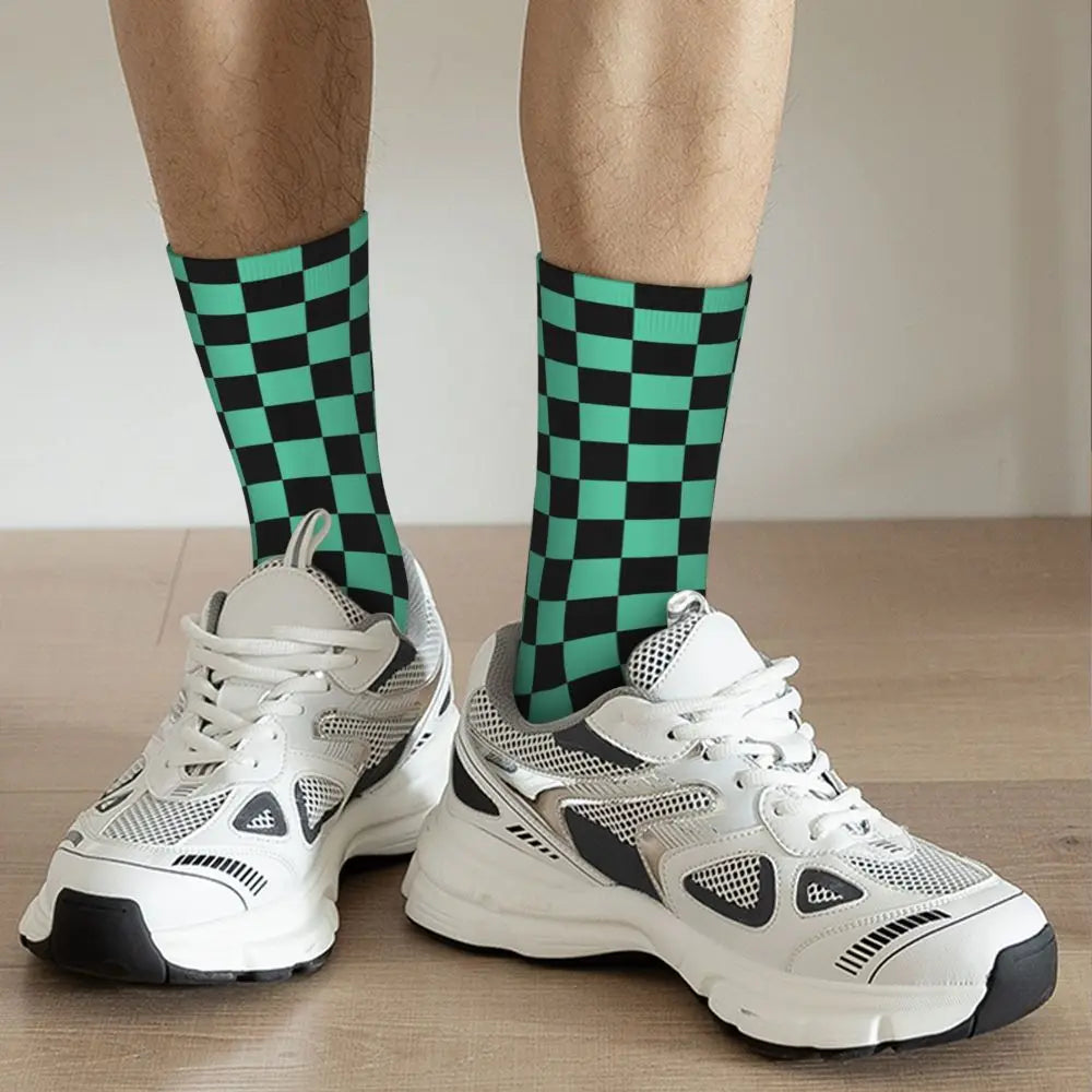 Custom Giyuu Tomioka Demon Slayer Men Women Crew Socks Unisex Kawaii Kimetsu No Yaiba Spring Summer Autumn Winter Dress Socks