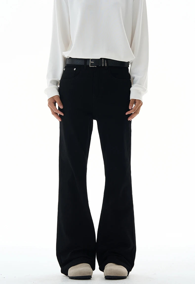 Men's Flared Pants Solid Stretch New Slim Wide Legs Fashion Trousers Hip Hop Casual Hippie Pants Male Streetwear