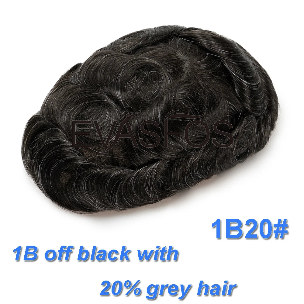 Invisible Knots Men Capillary Prosthesis Wig For Men 0.03mm Ultra Thin Skin Hair Replacement Men Toupee Natural Hair System Men