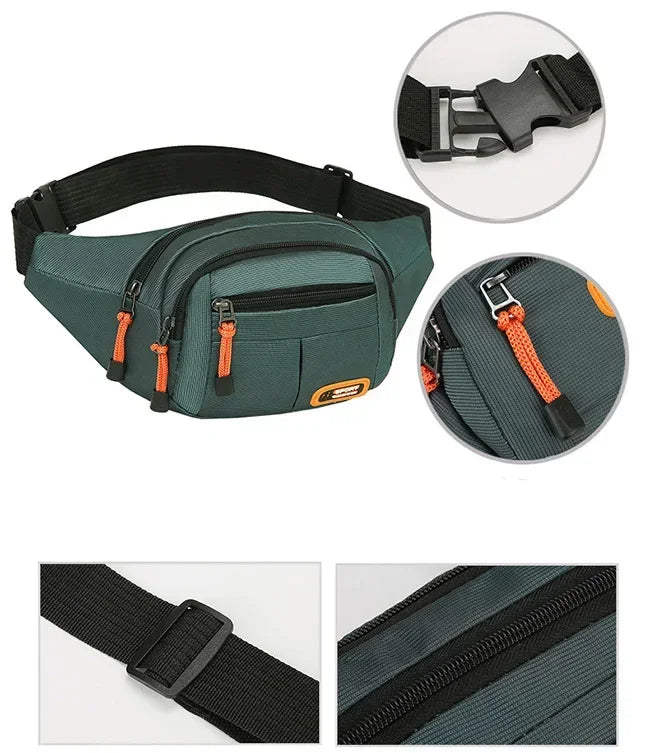 Oxford Waterproof Unisex Waist Bag - Large Capacity, Wear - Resistant Multifunctional Fanny Pack (Riñoneras Para Hombre)