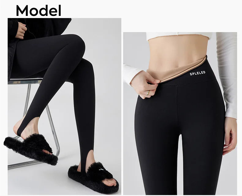 BIVIGAOS Autumn Winter New Rabbit Fleece Thicken Boots Leggings Women Slim Foot Pants Yoga Fitness Sports Warm Shark Leggings