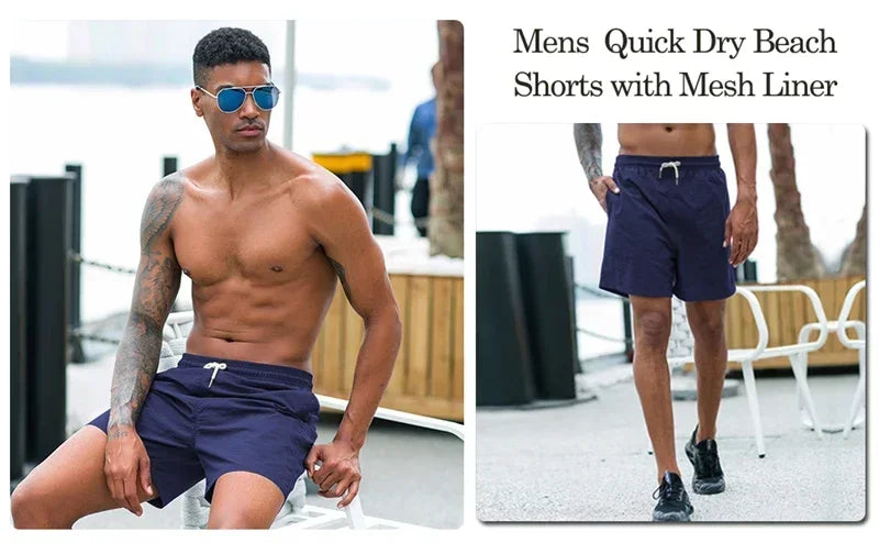 Pantalones cortos avec imprimé árbol de coco et flamenco para hombre, pantalons cortos de playa informales de verano, bañado