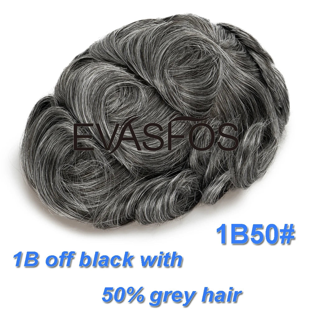 Invisible Knots Men Capillary Prosthesis Wig For Men 0.03mm Ultra Thin Skin Hair Replacement Men Toupee Natural Hair System Men